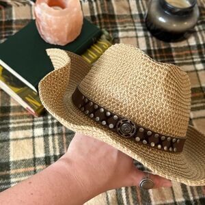 Unbranded Women's Tan and Silver Hat